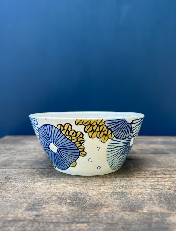 Small Bowl - Floral Blue with Green 38