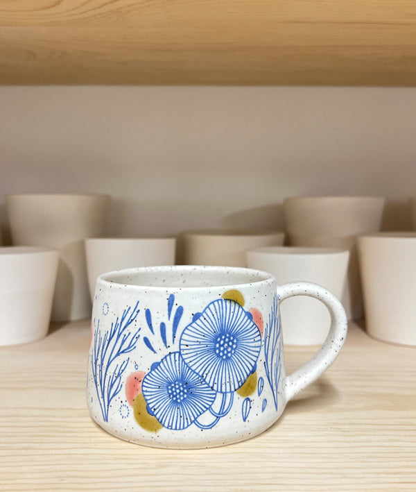 Mug 14 - Floral II with Pink and Green