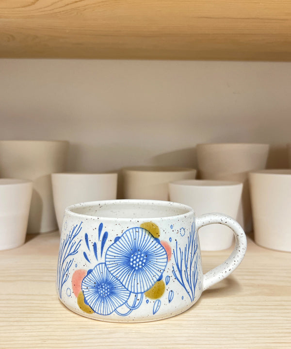 Mug 15 - Floral II with Pink and Green