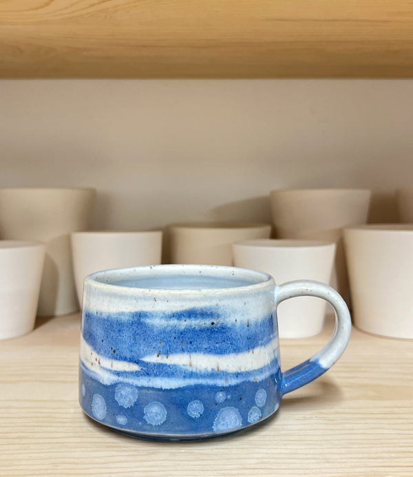 Mug 17 - New Blue Swirl w/ Crystals and Speckles