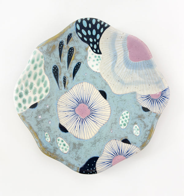 Plate 23 - 8-inch Plate / Decorative Dish - Sealife Blue