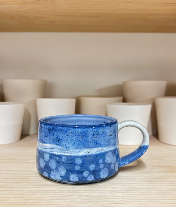 Mug 35 - New Blue Swirl w/ Crystals