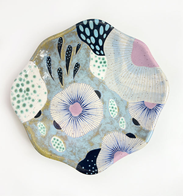 Plate 37 - 8-inch Curved Plate / Decorative Dish - Sealife