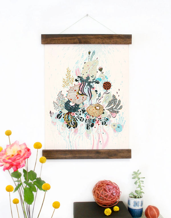 Canvas Print with Wood Hanger Frame - "Fling" by Yellena