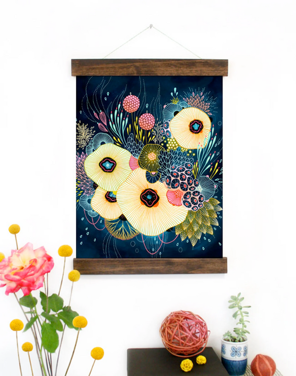 Canvas Print with Wood Hanger Frame - "Vital" by Yellena